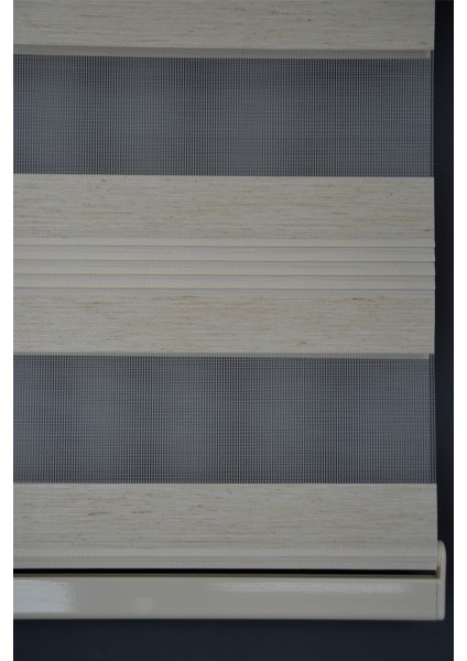 Zebra Stor Perde PLZ-600 Krem & Ekru Renk Eteksiz 100 x 260 cm