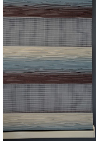 Zebra Stor Perde Mf-10 Krem, Bondi Mavisi & Bordo Renk Eteksiz 110 x 200 cm