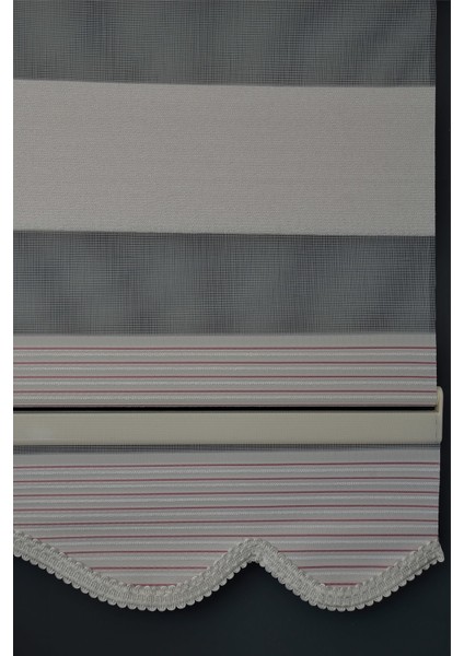 Zebra Stor Perde PLZ-703 Pudra Renk Etekli 270 x 260 cm