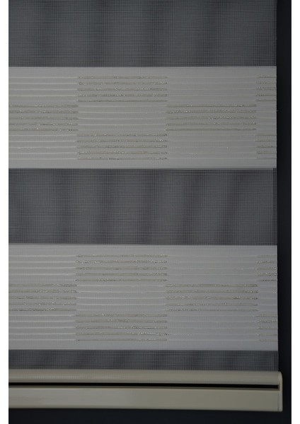 Zebra Stor Perde Pj-02 Beyaz & Krem Renk Eteksiz 110 x 200 cm