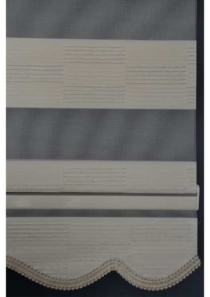 Zebra Stor Perde Pj-03 Krem Renk Etekli 140 x 260 cm