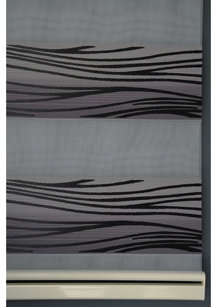 MZ-684 Purple Taupe, Gri & Siyah Renk Renk Eteksiz Zebra Stor Perde