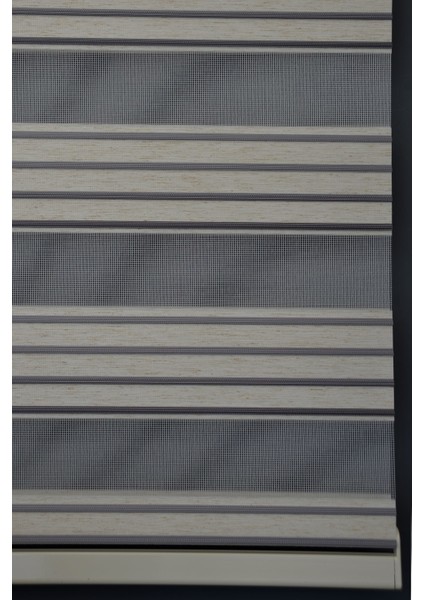 Zebra Stor Perde PLZ-804 Sütlü Kahve & Gri Renk Eteksiz Bambu 80 x 200 cm