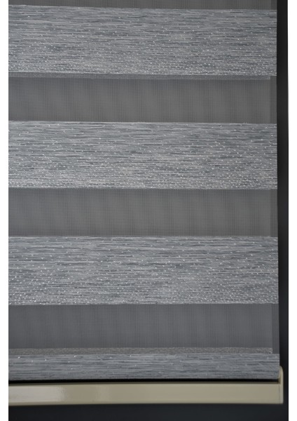 Zebra Stor Perde SM-403 Koyu Yeşil & Gümüş Yaldız Renk Eteksiz 100 x 260 cm