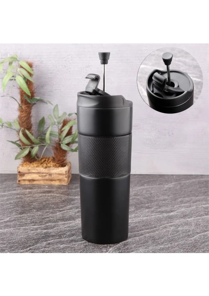 French Press Çelik Kupa 450 ml