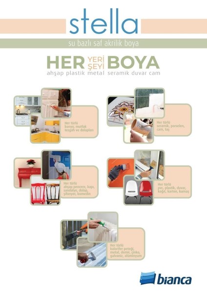 Stella Su Bazlı Saf Akrilik Boya 1 Lt 2024 Colorate V144 modelleri