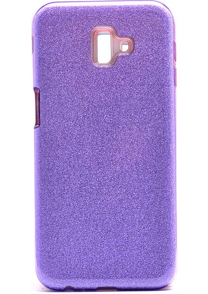 - Samsung Galaxy J6 Plus - Kılıf Simli Koruyucu Shining Silikon - Mor - T6332