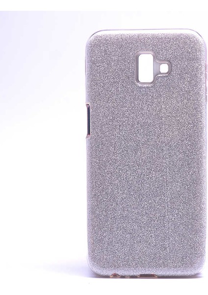 - Samsung Galaxy J6 Plus - Kılıf Simli Koruyucu Shining Silikon - Gümüş - T6332