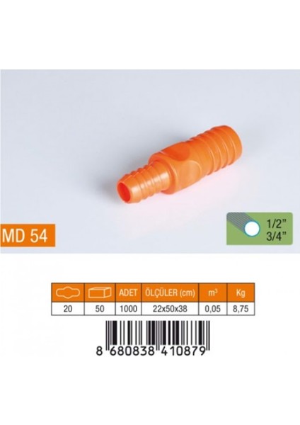 1/2-3/4" Hortum Eki Plastik MD54