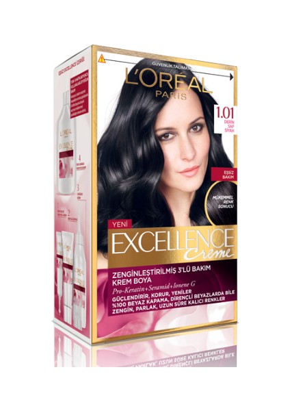 Loreal Paris Excellence Saç Boyası 1.01 Derin Saf Siyah