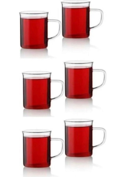 6'lı Isıya Dayanıklı Kulplu Çay Bardağı