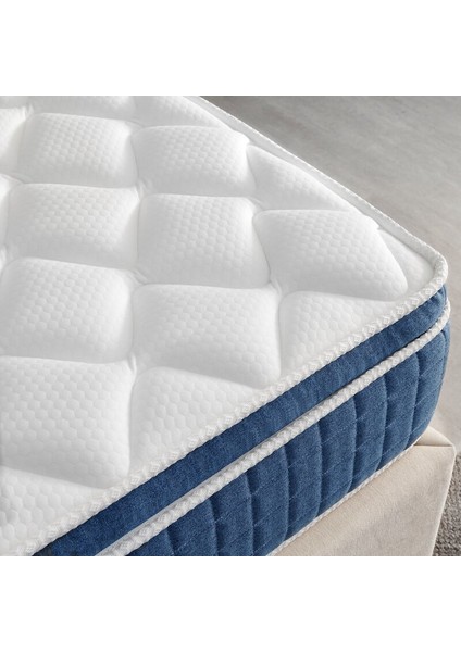 Safir 70 x 180 cm. Cotton Pedli Orta Sert Tek Kişilik Yaylı Yatak