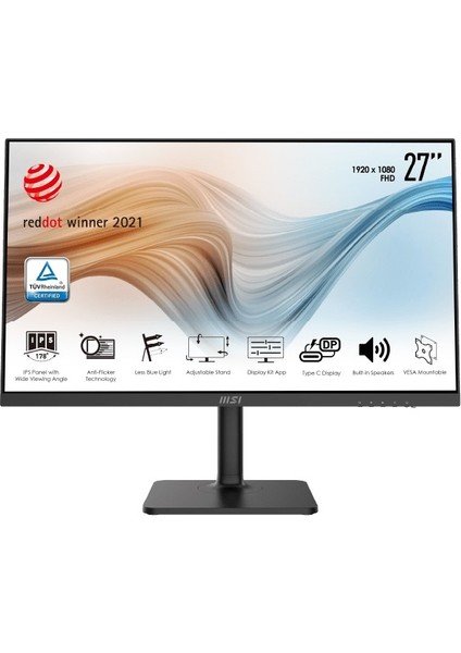 27" MODERN MD271P 1920x1080 (FHD) FLAT IPS 75HZ 5MS PIVOT TYPE-C MONITOR