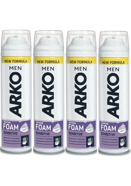 Arko Men Sensitive Tıraş Köpüğü 200 ml x 4 Adet