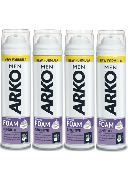 Arko Men Sensitive Tıraş Köpüğü 200 ml x 4 Adet