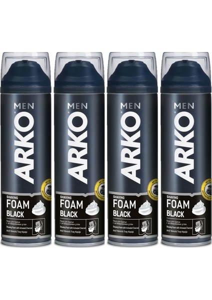 Men Black Tıraş Köpüğü 4 x 200 ml