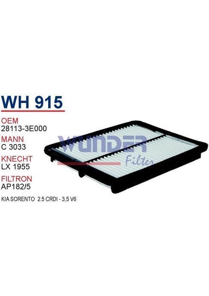 Kia Sorento 2.5 Crdi Hava Filtresi fiyatları