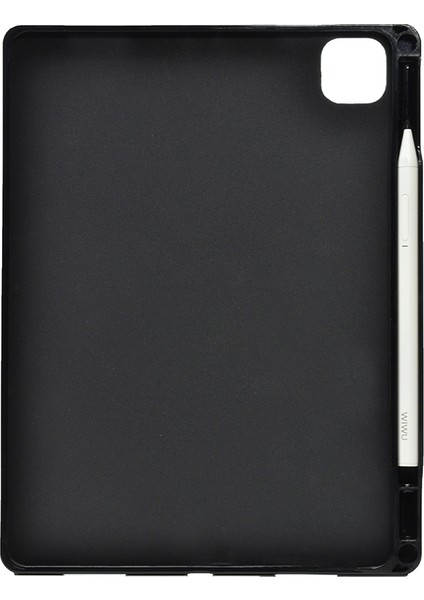 Apple iPad Pro 12.9 2021 5. Nesil Kılıf Kalem Bölmeli Silikon Tablet Kılıfı Esnek Tpu Kapak