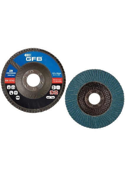 10 Adet Zirkonyum Flap Disk Zımpara 115MM-40 Kum
