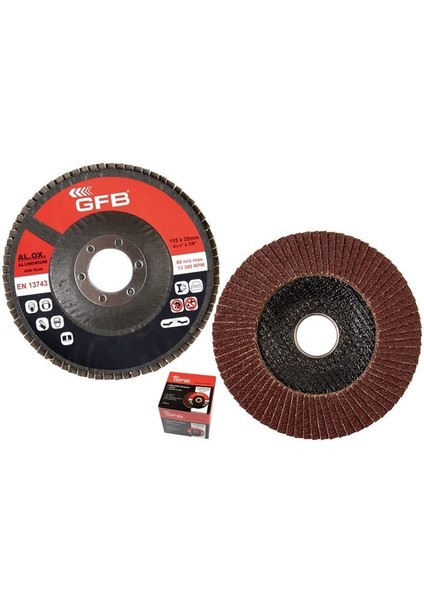 10 Adet Alüminyum Flap Disk Zımpara 115MM-100 Kum
