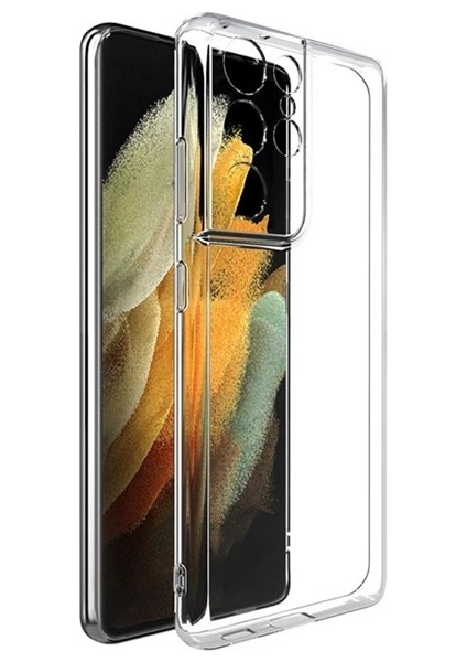 Gor Samsung Galaxy S21 Ultra Kılıf Kamera Korumalı Şeffaf Silikon Kılıf ALL-34466