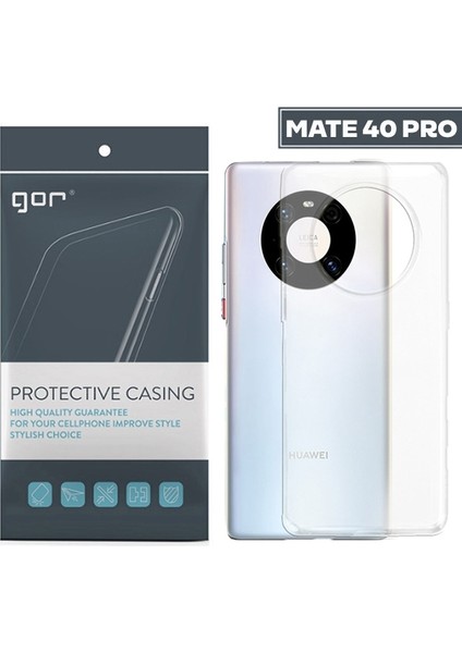 Gor Huawei Mate 40 Pro Kılıf Kamera Korumalı Şeffaf Silikon Kılıf ALL-34467