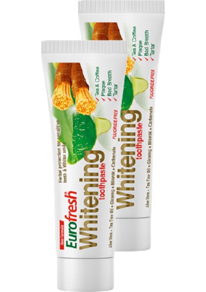 Whitening Aloe Veralı Misvaklı Diş Macunu 112G 2'li Set