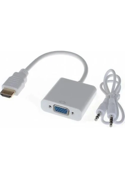 Sesli HDMI To VGA Kablo Çevirici Dönüştürücü HDMI VGA + Audio Dönüştürücü HDMI In VGA Out