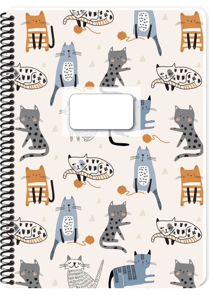 A4 Kedi Çizgili Defter