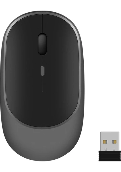 1600 Dpı Şarj Edilebilir 2.4 Ghz Bluetooth Kablosuz Mouse - AL2674 Gri