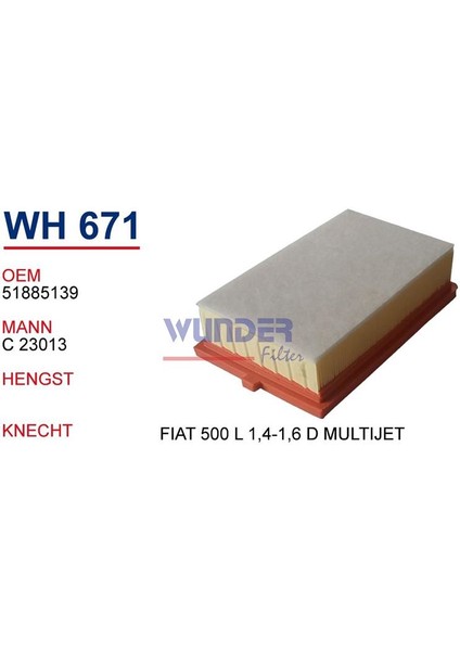 Fiat 500 L 1,4-1,6 D Multijet Hava Filtresi fiyatları