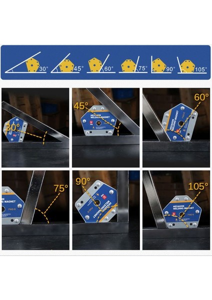 Çırak/25S Manyetik Kaynak Gönyesi 6 Açılı, 25 Kg Kaynak Tutucu Mıknatıs