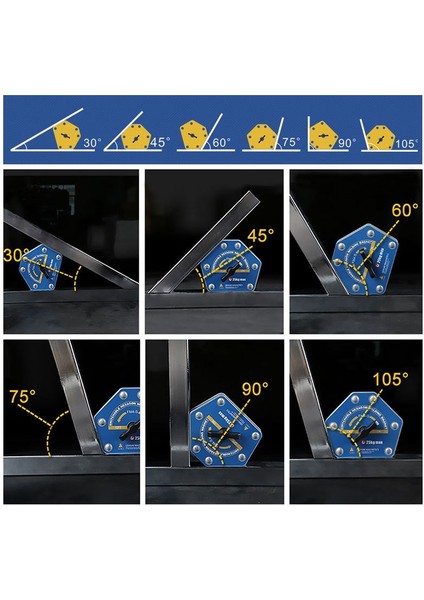 Çırak-50M/A Manyetik Kaynak Gönyesi On-Off Anahtarlı 6 Açılı, 35-50 Kg Kaynak Tutucu Mıknatıs