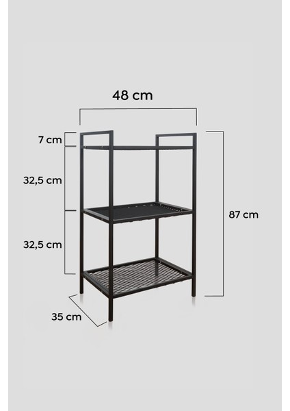 Dekoratif Metal Terek Mutfak Malzeme Rafı Çok Amaçlı Organizer