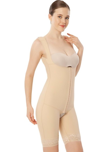 Ref 218AGRAFLI Göğüs Altı- Diz Üstü / Sırtı Kapalı Liposuction Korse indirimleri