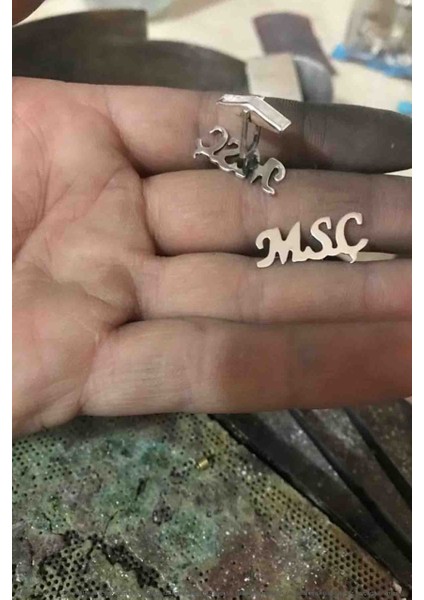 Gümüş Harfli Kol Düğmesi modelleri