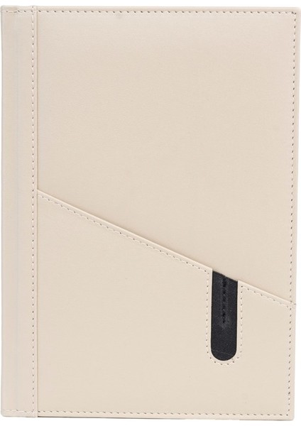 Deri Telefon Kılıflı Kapak Tarihsiz Düz Defter 17 x 24 cm Bej