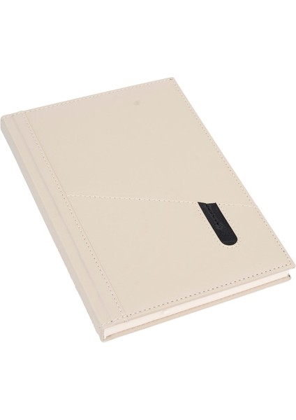 Deri Telefon Kılıflı Kapak Tarihsiz Düz Defter 17 x 24 cm Bej