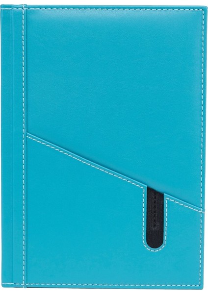 Deri Telefon Kılıflı Kapak Defter Ajanda Tarihsiz Kareli 17 x 24 cm Turkuaz