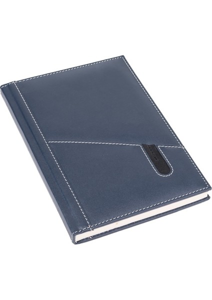 Deri Telefon Kılıflı Kapak Defter Ajanda Tarihsiz Kareli 17 x 24 cm Lacivert fırsatları