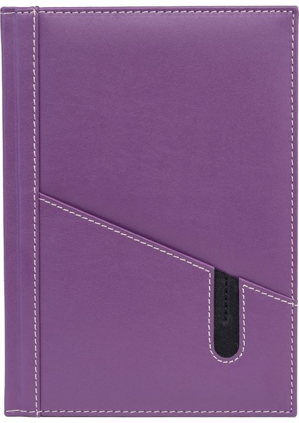 Deri Telefon Kılıflı Kapak Defter Ajanda Tarihsiz Kareli 17 x 24 cm Lila