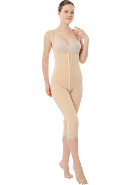 217 Agraflı Göğüs Altı - Diz Altı / Sırtı Kapalı Liposuction Korse Ten S(1) fırsatları