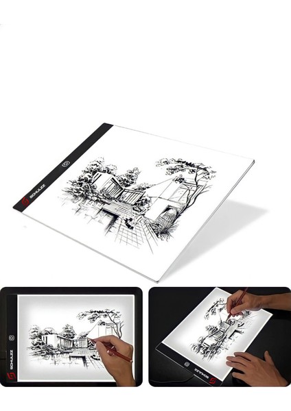 LED Işıklı A4 Çizim Kopyalama 3 Seviyeli Ayarlanabilir Grafik Tahtası