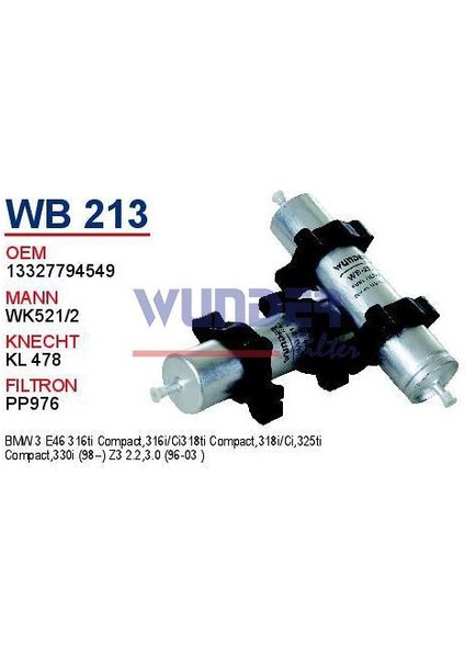 Bmw E46 318 D/td -320 D/cd- 320 Td COMPACT-330 D Turbodizel Yakıt Filtresi