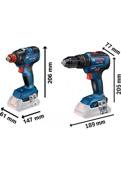 GSR 18V-50 Akülü Vidalama + GDX 18V-200 Akülü Somun Sıkma + 2x4.0Ah Akü + Akü Şarjı + L-Boxx Set