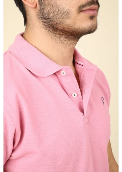 The Fons TF050 Erkek Polo Yaka T-Shirt Pembe