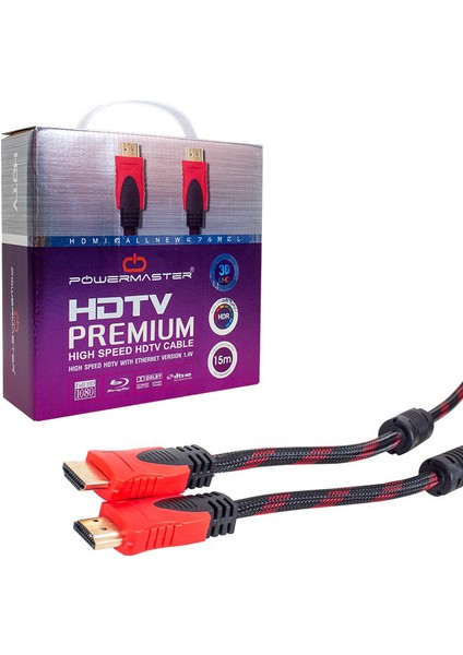 HDMI Kablo 15 Metre Örgülü G-507E