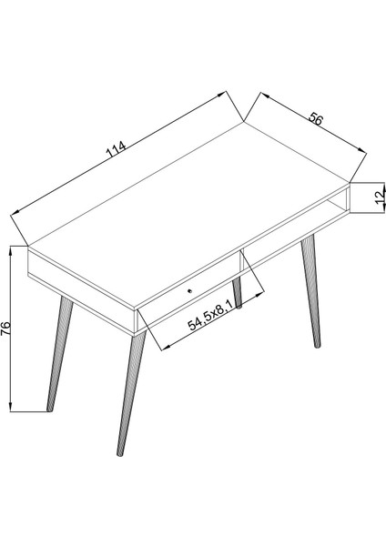 S5110 Janus Çalışma Masası Çekmeceli Beyaz