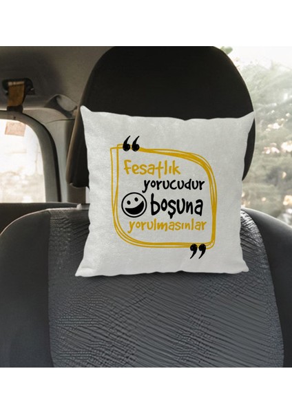 Gift Esprili Kare Araç Koltuk Yastığı-2 modelleri
