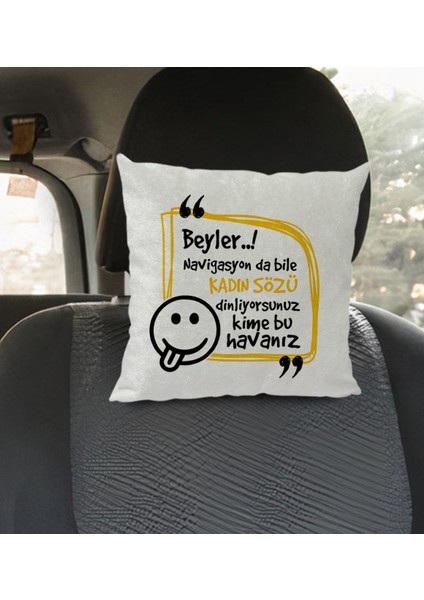 Gift Esprili Kare Araç Koltuk Yastığı-4 modelleri